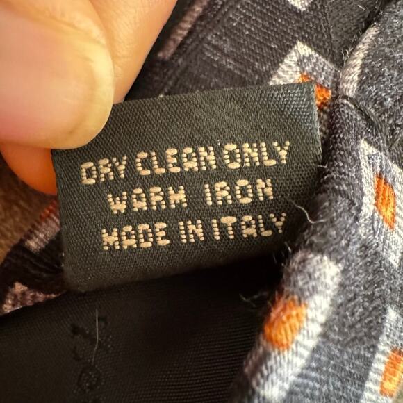 Ermenegildo Zegna Geometric 100% Silk Blue Men’s Tie Italy Made - Picture 4 of 5